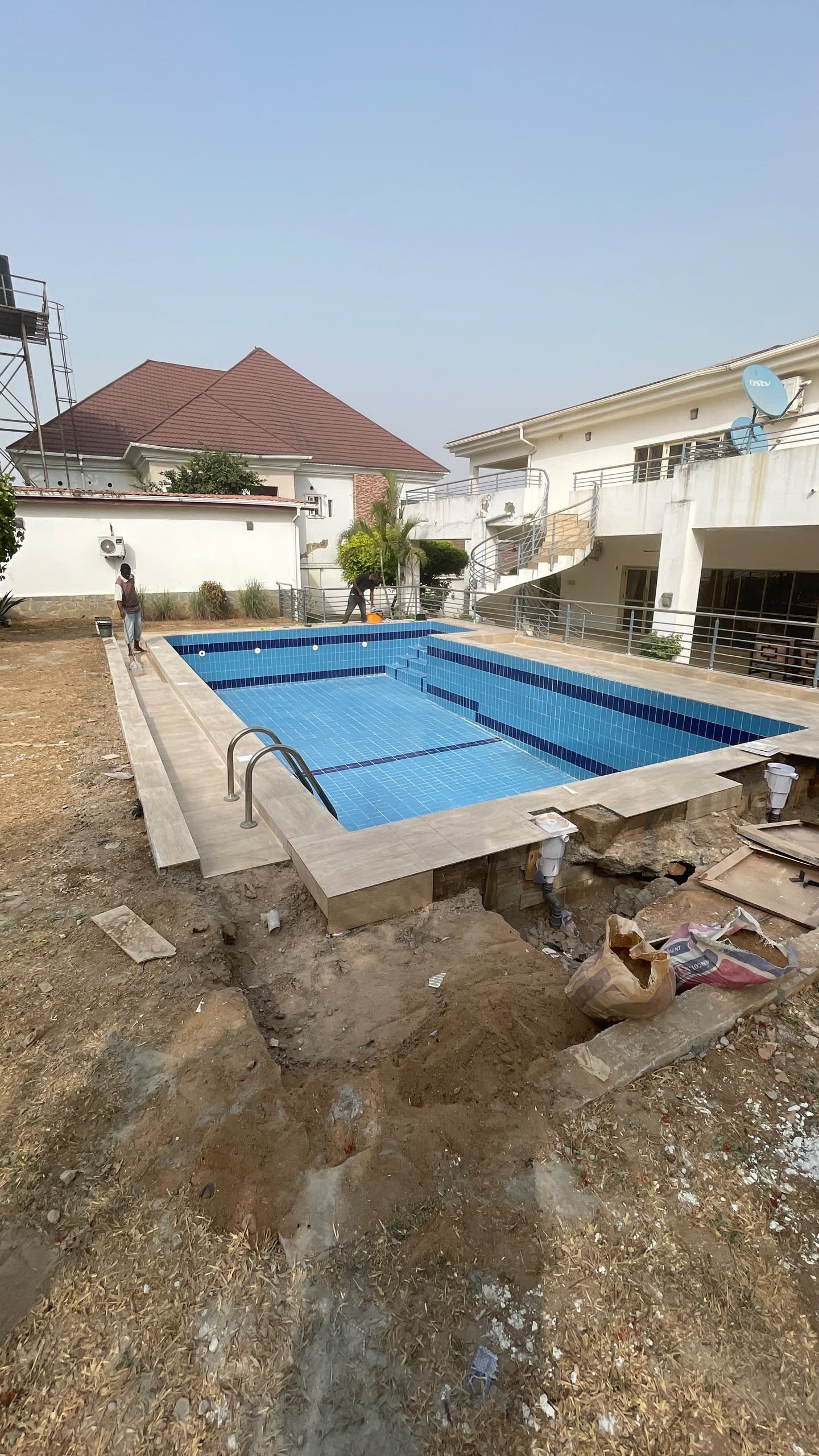 Completed Swimming Pool — Final Cleaning