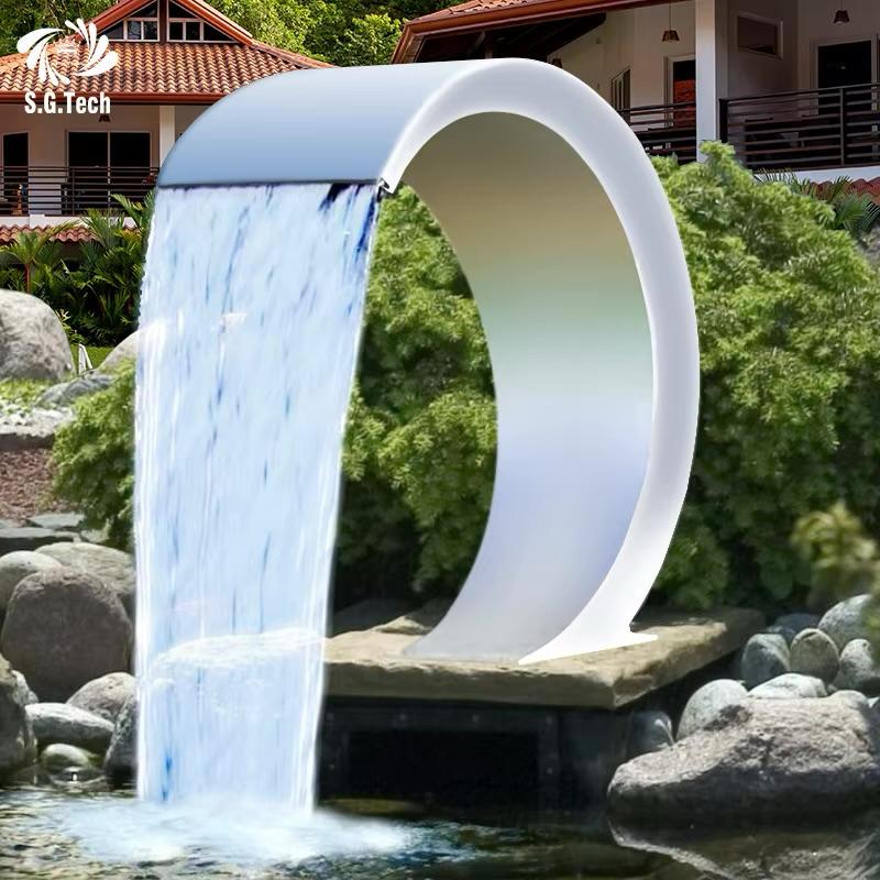 Curved Waterfall Blade, White Finish — Available Fixture