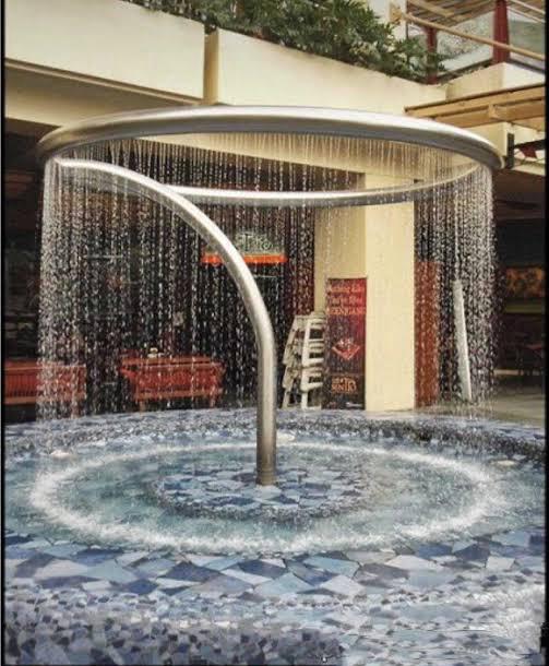 Stainless Ring Rain-Curtain Fountain — Available Fixture